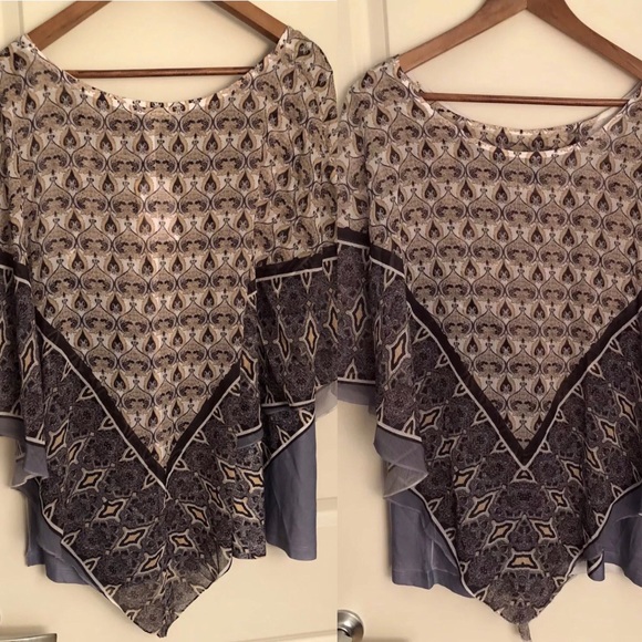 Energie Tops - NWT Two Piece Chiffon Blouse gray Tank Sz 3X